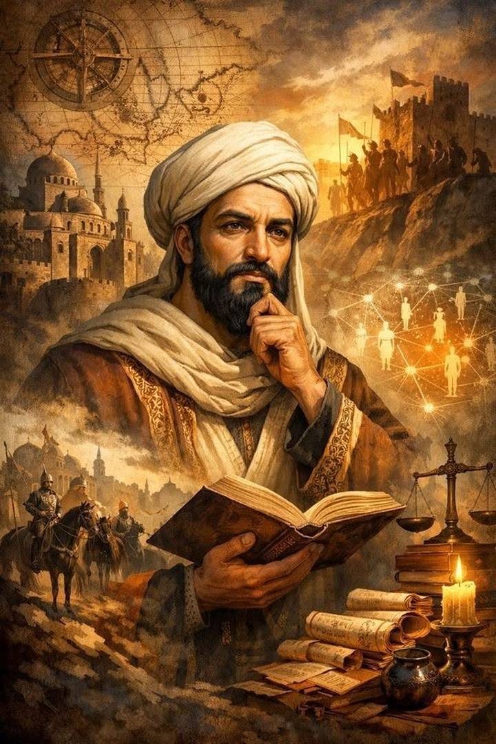 مفكّرٌ يتأمّل كتابًا مفتوحًا