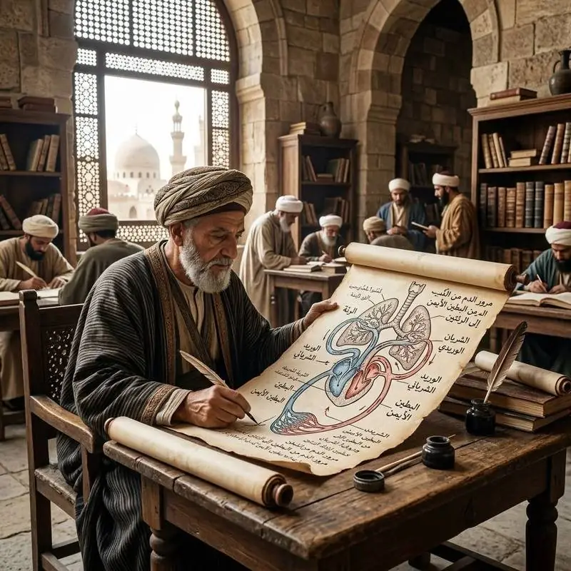 عالمٌ يرسم مخطوطة علمية